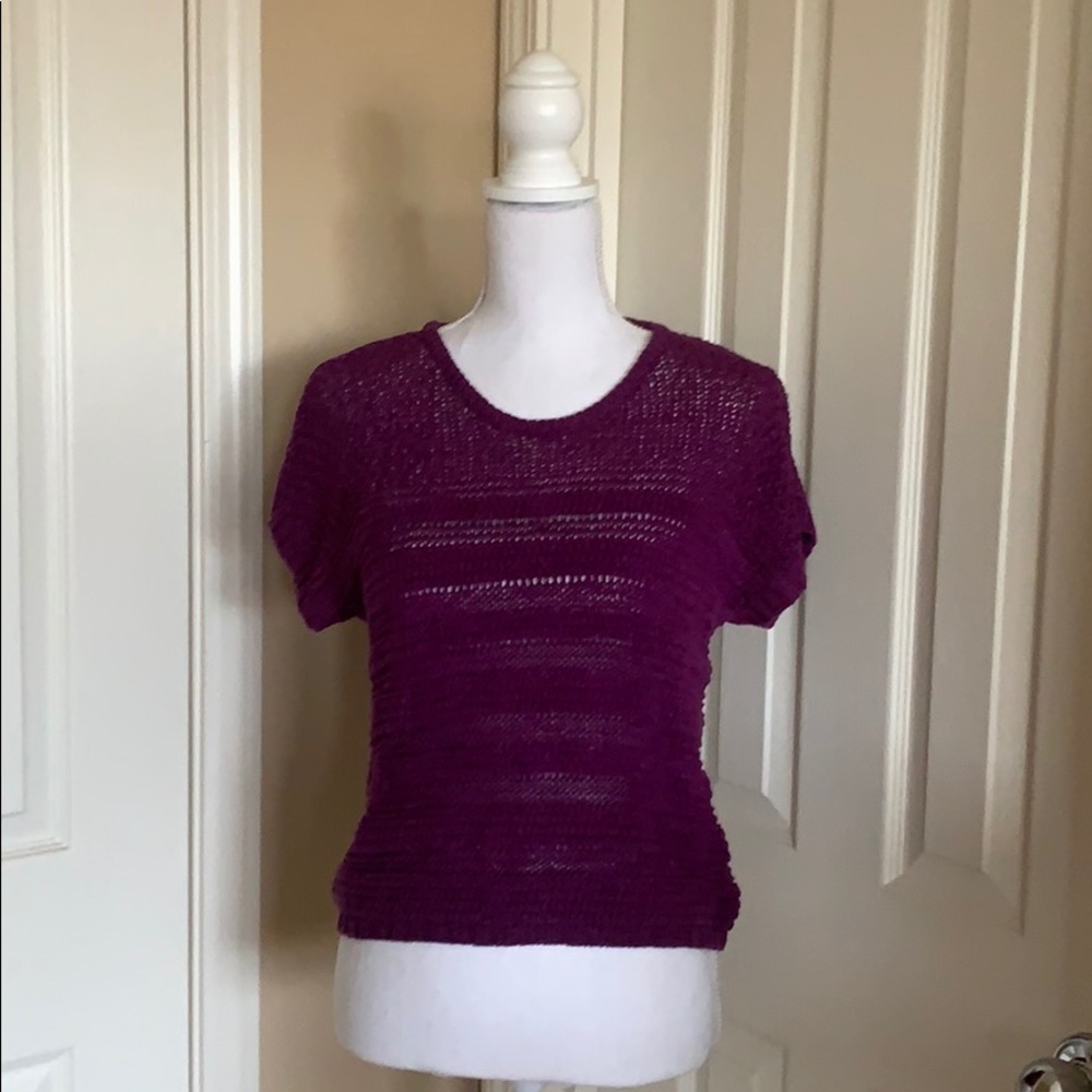 Knitted blouse. size petite medium. Violet/purple